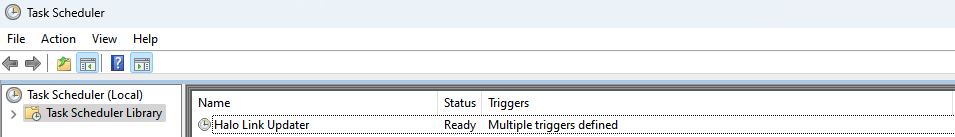 Halo Link scheduled task